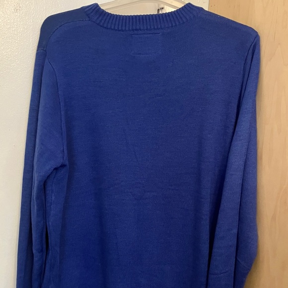 Tipsy Elves Blue Sweater with Green Dinosaur - Picture 9 of 12